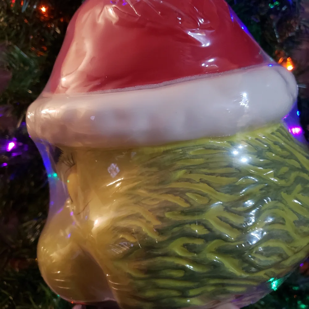 Grinch Cookie Jar Canister New